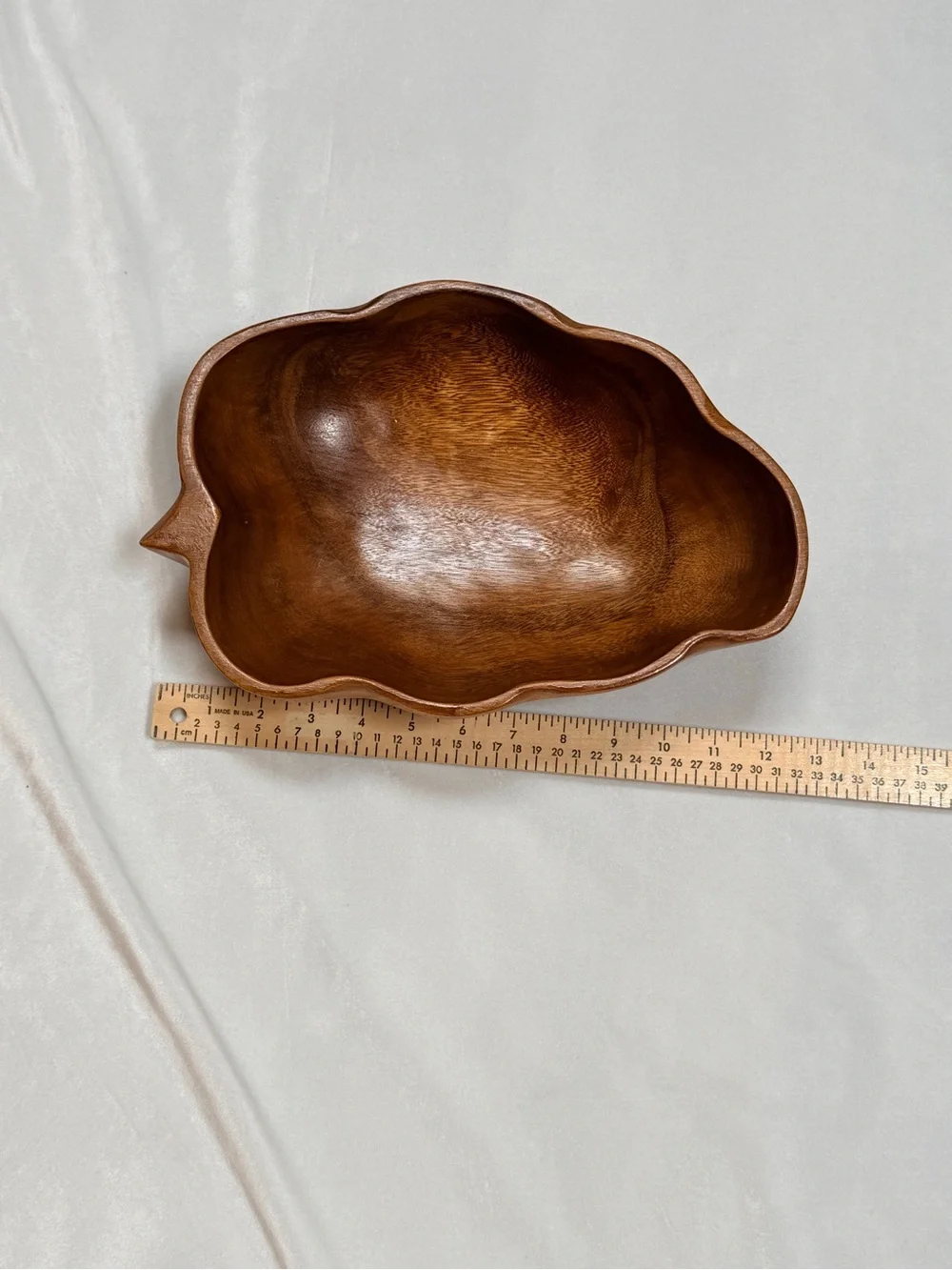 Vintage Mid-century style handcrafted wooden 7 piece salad bowl set.